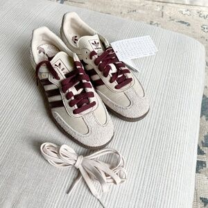 Adidas Samba OG Wonder White Maroon. US Women size 6.5. NWT Sold out